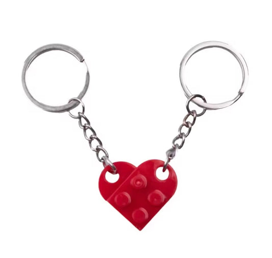 Lego Love Heart Key Chain Couple